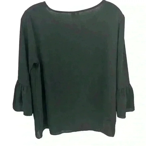 Elle Women's Black Bell Sleeve Top 3/4 Sleeve Blouse Size M Casual - Picture 6 of 10